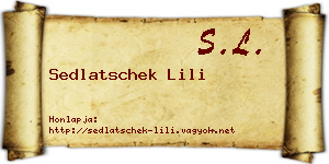 Sedlatschek Lili névjegykártya